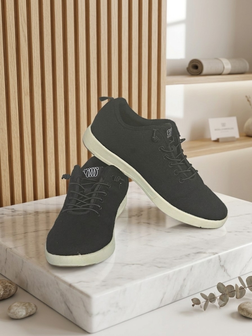 Lambton Merino Wool Low-Top Sneakers Black  Size EU 39 US Women's 8.5  Men's 6.5
